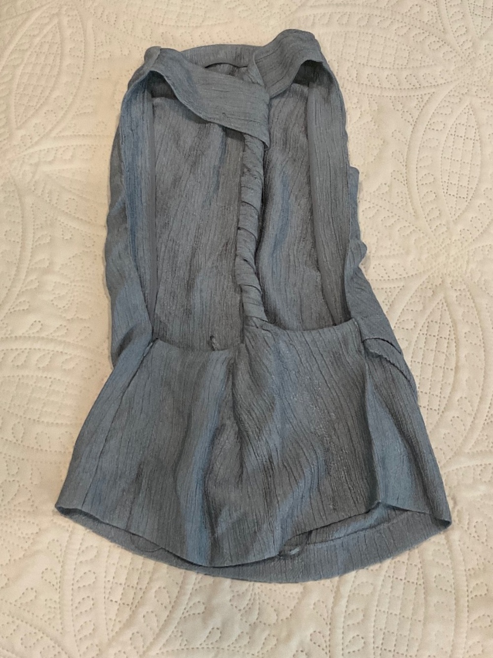 Zara Metallic Silver Rope Twist Open Back Top